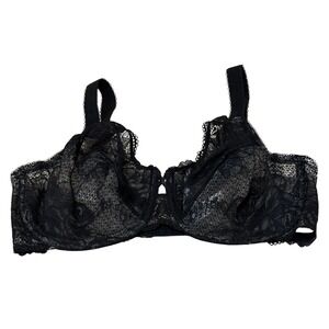Wacoal Lace Full Figure Underwire Bra Women 36DDD Black Sexy Romantic Feminine